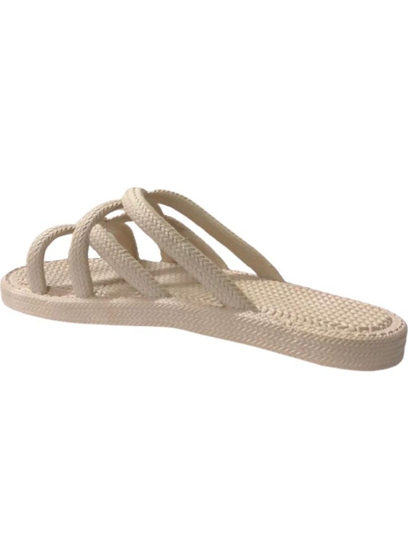 Gezer 12494 Cream Women's Anti-Slip Knitted Slippers  - Image 3