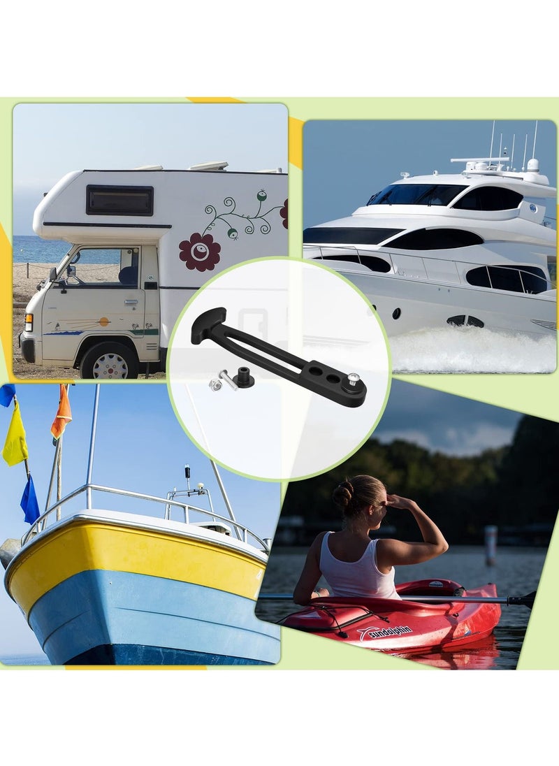 SYOSI Boat Retractable Ladder Storage Binding Buckle, Marine Secure Retaining Latch Band Rubber T-pull with Adjustable Mounting Holes for Yacht 2 or 3, 4 Steps Ladder