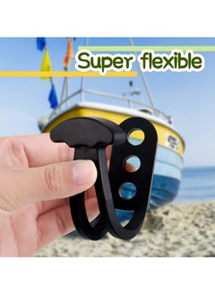SYOSI SYOSI Boat Retractable Ladder Storage Binding Buckle, Marine Secure Retaining Latch Band Rubber T-pull with Adjustable Mounting Holes for Yacht 2 or 3, 4 Steps Ladder  - Image 4