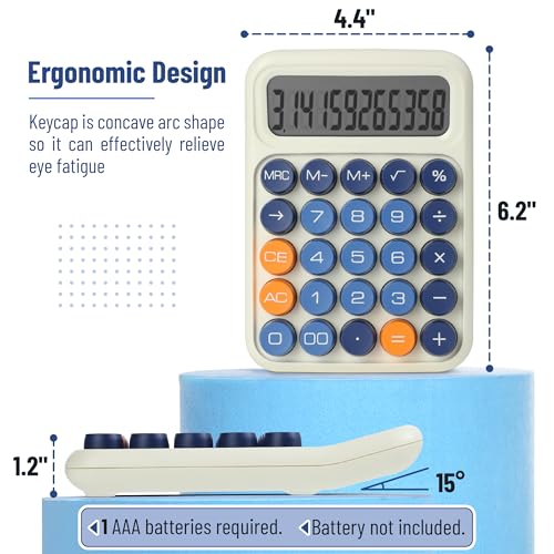 Mr. Pen- Mechanical Switch Calculator, 12 Digit Large LCD Display, Colorful with Big Buttons, Mechanical Switch Calculator for Home, School, Office - Image 2
