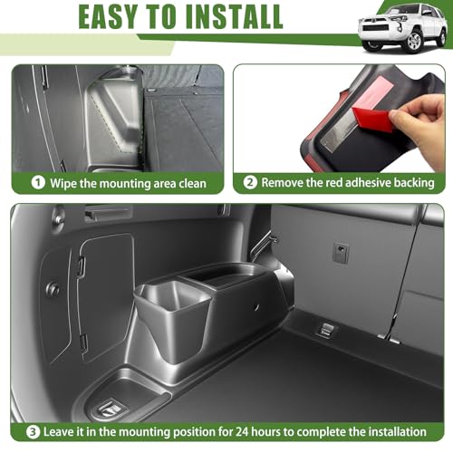 Qyebbk Trunk Organizer for 2010-2024 Toyota 4Runner 5-Seat 2nd Row(NOT Fit 7-Seat 3rd Row), Rear Trunk Storage Box Bin Cargo Tray for 10-24 4 Runner Interior Accessories(Left Side) - Image 4