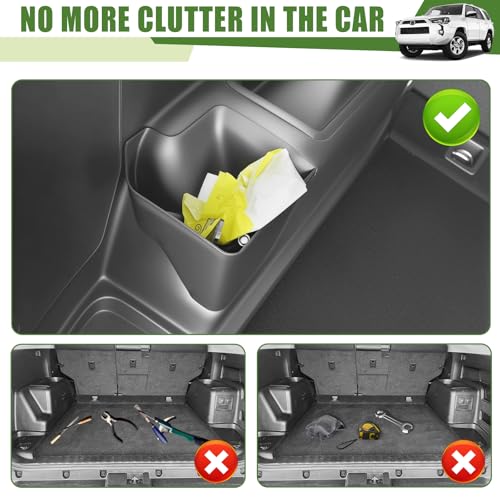Qyebbk Trunk Organizer for 2010-2024 Toyota 4Runner 5-Seat 2nd Row(NOT Fit 7-Seat 3rd Row), Rear Trunk Storage Box Bin Cargo Tray for 10-24 4 Runner Interior Accessories(Left Side) - Image 3