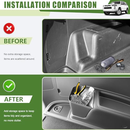 Qyebbk Trunk Organizer for 2010-2024 Toyota 4Runner 5-Seat 2nd Row(NOT Fit 7-Seat 3rd Row), Rear Trunk Storage Box Bin Cargo Tray for 10-24 4 Runner Interior Accessories(Left Side) - Image 2