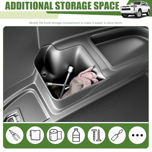 Qyebbk Trunk Organizer for 2010-2024 Toyota 4Runner 5-Seat 2nd Row(NOT Fit 7-Seat 3rd Row), Rear Trunk Storage Box Bin Cargo Tray for 10-24 4 Runner Interior Accessories(Left Side) - Image 5