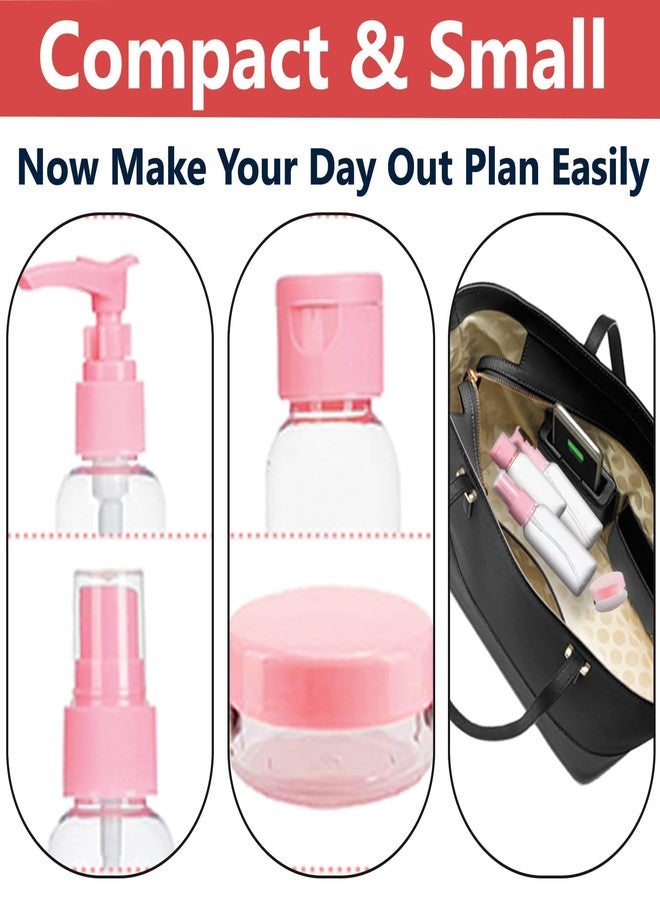 ROODILES Travel Bottles for Toiletries (6pcs) - Refillable Empty Mini Containers with Pouch (Pink Color) - Travelling Accessories & Essentials Kit Set for Shampoo, Cosmetics, and More - Image 4
