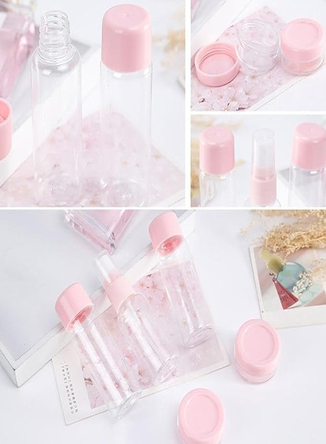 ROODILES Travel Bottles for Toiletries (6pcs) - Refillable Empty Mini Containers with Pouch (Pink Color) - Travelling Accessories & Essentials Kit Set for Shampoo, Cosmetics, and More - Image 2