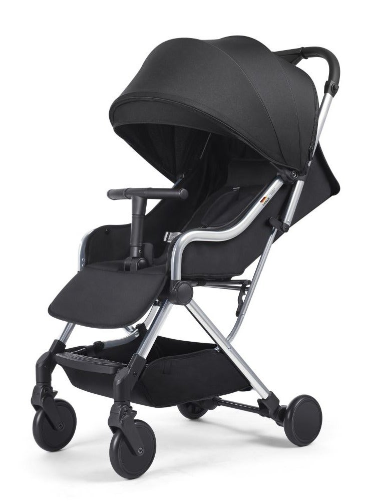 GOKKE Compact Baby Stroller with  5 Point Safety Harness, Adjustable Handlebar, Suitable for Air Travel, 0-36 Months, Black - C102ABL - Image 1