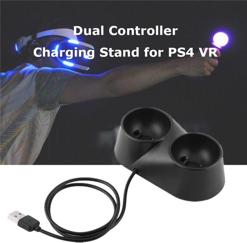 klarako Controller Charger Station for PS4 VR, Dual Charger Dock Charging Station Stand, for PS4 VR Remote Controllers - Image 3