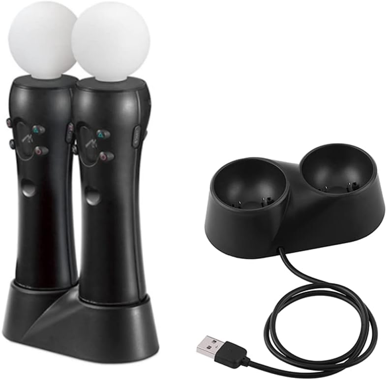 klarako Controller Charger Station for PS4 VR, Dual Charger Dock Charging Station Stand, for PS4 VR Remote Controllers - Image 1