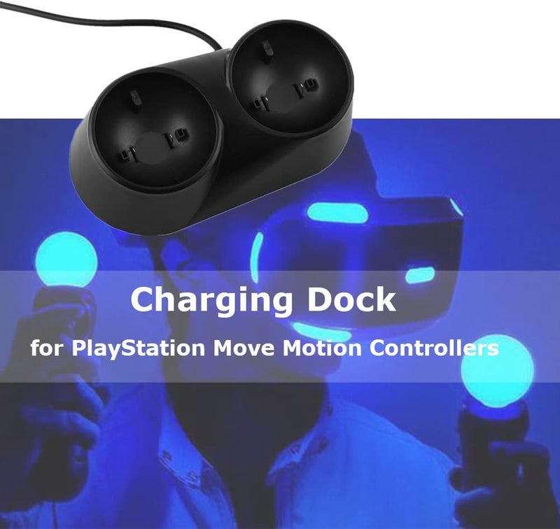 klarako Controller Charger Station for PS4 VR, Dual Charger Dock Charging Station Stand, for PS4 VR Remote Controllers - Image 2