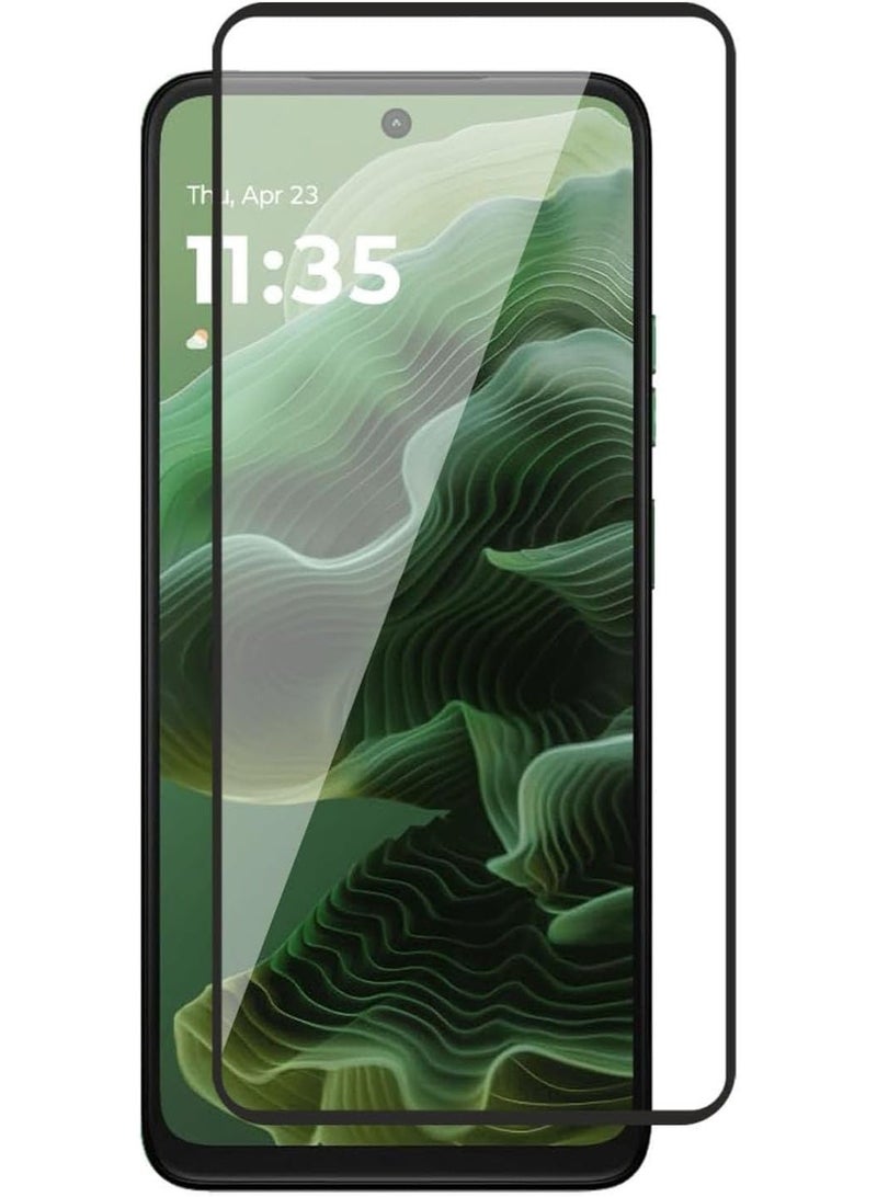 ميجوفاست واقي شاشة زجاجي مقوى لهاتف موتورولا MOTO G15، تغطية كاملة من الحافة إلى الحافة بإطار أسود - صلابة 9H، وضوح عالي الوضوح، مقاوم للخدش، خالٍ من الفقاعات - Image 1