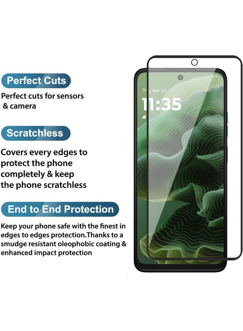 ميجوفاست واقي شاشة زجاجي مقوى لهاتف موتورولا MOTO G15، تغطية كاملة من الحافة إلى الحافة بإطار أسود - صلابة 9H، وضوح عالي الوضوح، مقاوم للخدش، خالٍ من الفقاعات - Image 4