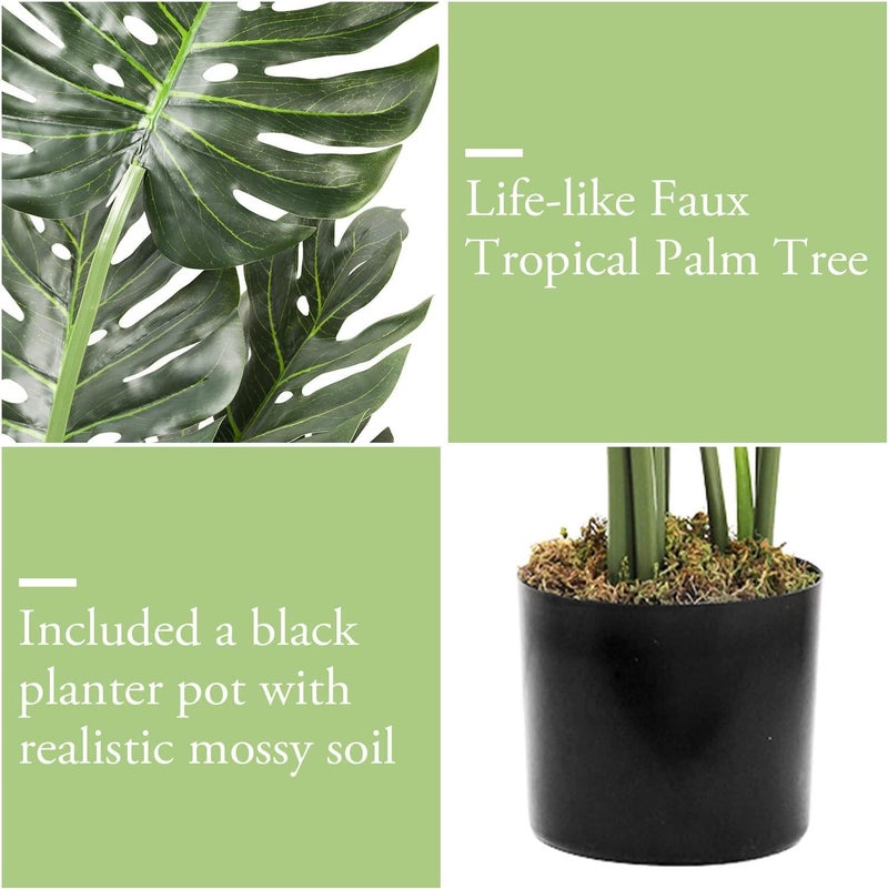 FOX & FERN Artificial Monstera Plant GAJW3316 | Best for Indoor Home,Office,Patio, Living Room Decor (150 cm with Pot) - Image 3
