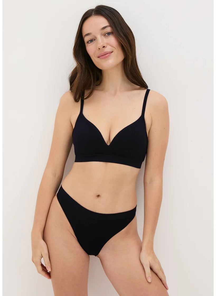 Matalan Black Moulded Bra & Knickers Set