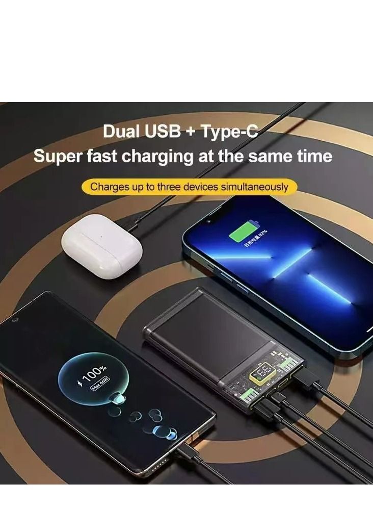 GULFLINK PD22.5w Large Capacity Portable Fast Charger Power Bank With Led Display Built in Cable 20000mah  - Image 2