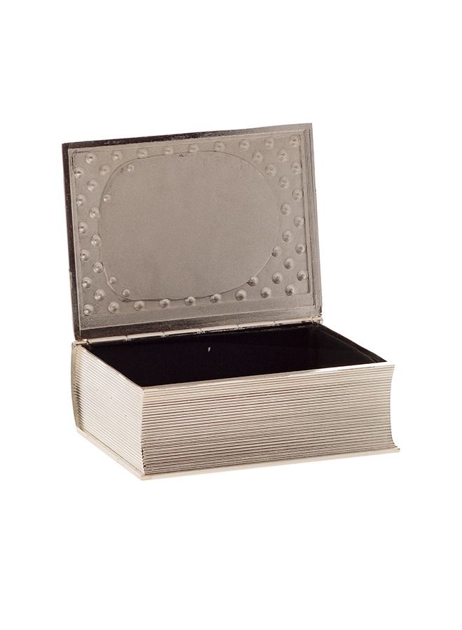 دانيا صندوق ديكور مصحف معدن فضي مع فصوص بحامل - Image 2