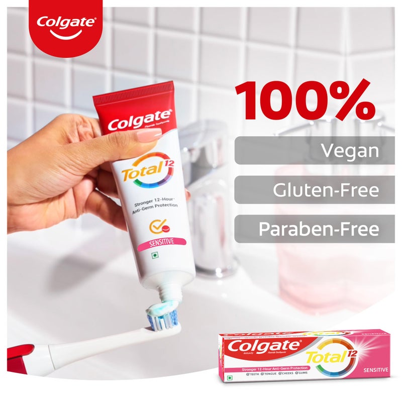 Colgate معجون أسنان كولجيت توتال سنسيتيف 120 جرام، معجون أسنان مضاد للبكتيريا، صحة الفم بالكامل، معجون الأسنان رقم 1 في العالم* لمكافحة الجراثيم - Image 5