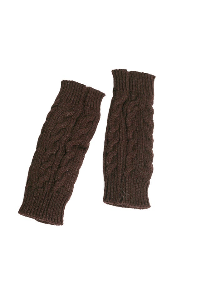 A Pairs of Winter Knit Gloves,Half Finger Gloves for Women Men,Knit Gloves Winter Stretchy Gloves for Winter Outdoor Sports,Half Finger Knit Winter Mittens  for Driving Cycling - Image 2