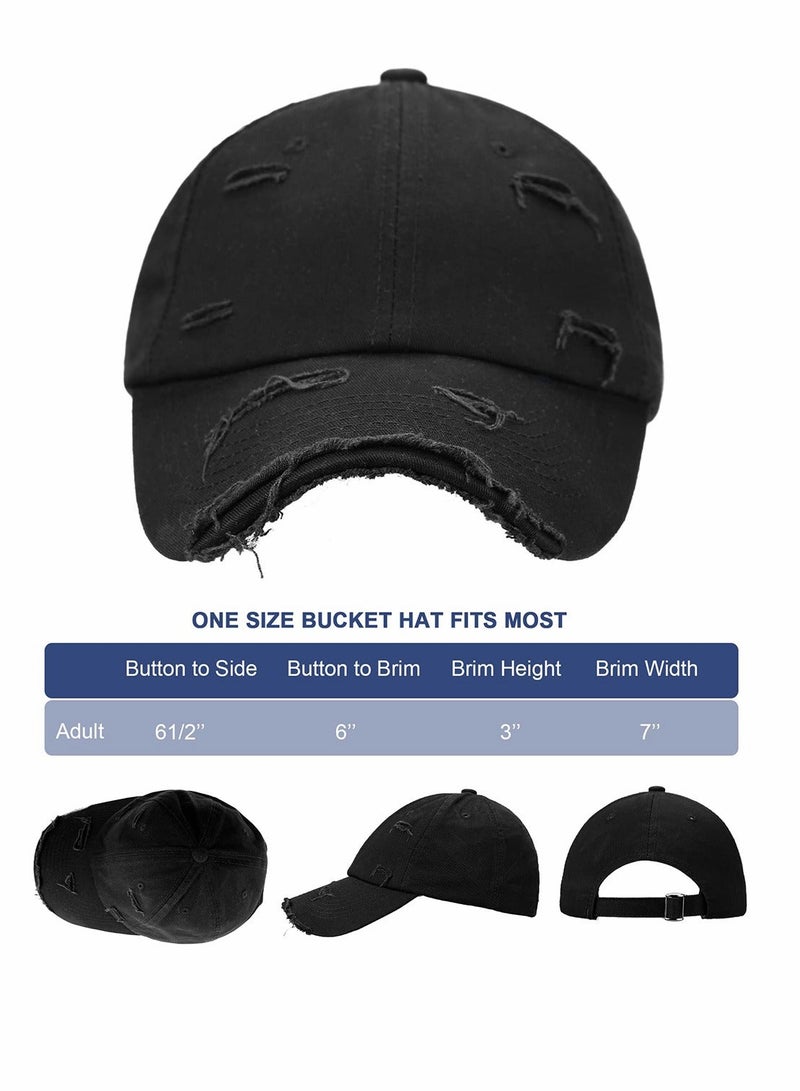 Y&D Blue Vintage Distressed Hat Washed Baseball Cap Adjustable Cotton Dad for Men Women - Image 3