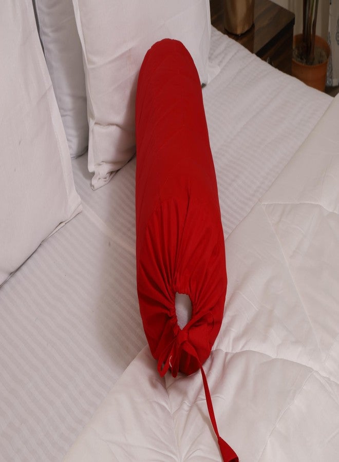 Saffron Bolster removable cover cotton (Burgundy, 6" x 16" (15cm x 40 cm)) - Image 3