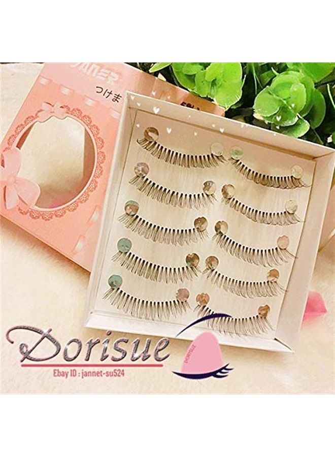 Dorisue False Eyelashes Super Natural Light Volume Short Length and light color lashes Soft Like Real Lashes Black False Eyelashes Charming Eye Lash Makeup (5 Pairs Set)