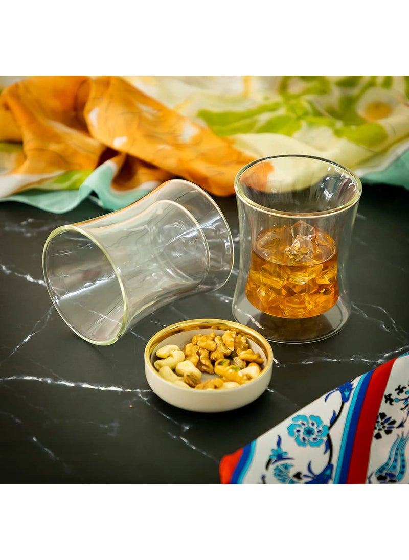 EZ Life - EZ Life Borosilicate Double Wall Curvilicious Glass, Insulated Transparent Glass, Water, Cocktail Glasses, Lightweight, Dishwasher Safe, Luxury Gift Set for Men or Women, Friends, 250 ml (4) - Image 1