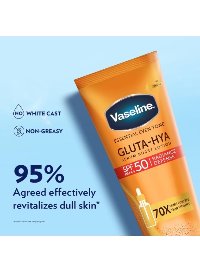 Vaseline Gluta-Hya Serum Burst Lotion, Radiance Defense, SPF 50 PA+++ 180ml - Image 4