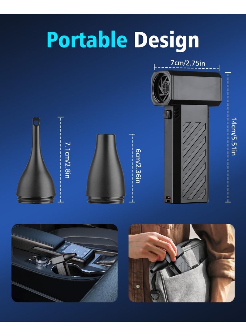 Super Powerful Electric Air Duster, 130,000 RPM Cordless Rechargeable Jet Blower with 4 Adjustable Gears and Brush Set for Keyboard, PC, Car, Home - Image 2