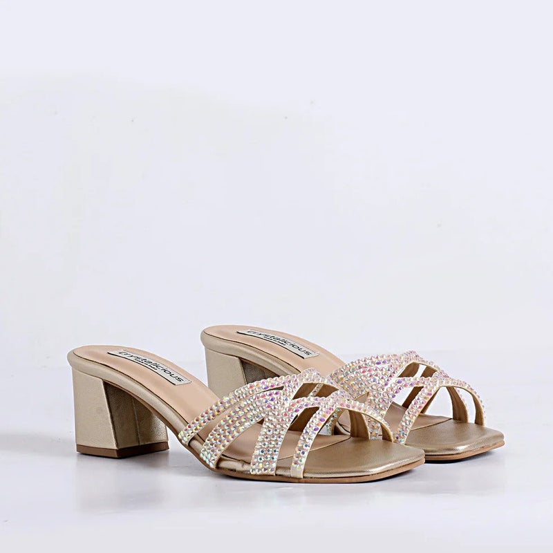 Crystalicious Asin 2.0 Handcarfted Block Heel 2.5 Inches Round Toe High Heel for for Party, Casual, Work, Date, Cocktail, Nightclub - Image 1