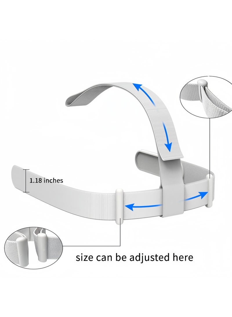 For Oculus/Meta Quest2 Adjustable Head Strap Replacement + VR Controller Thumb Grip Caps Kit - Image 2