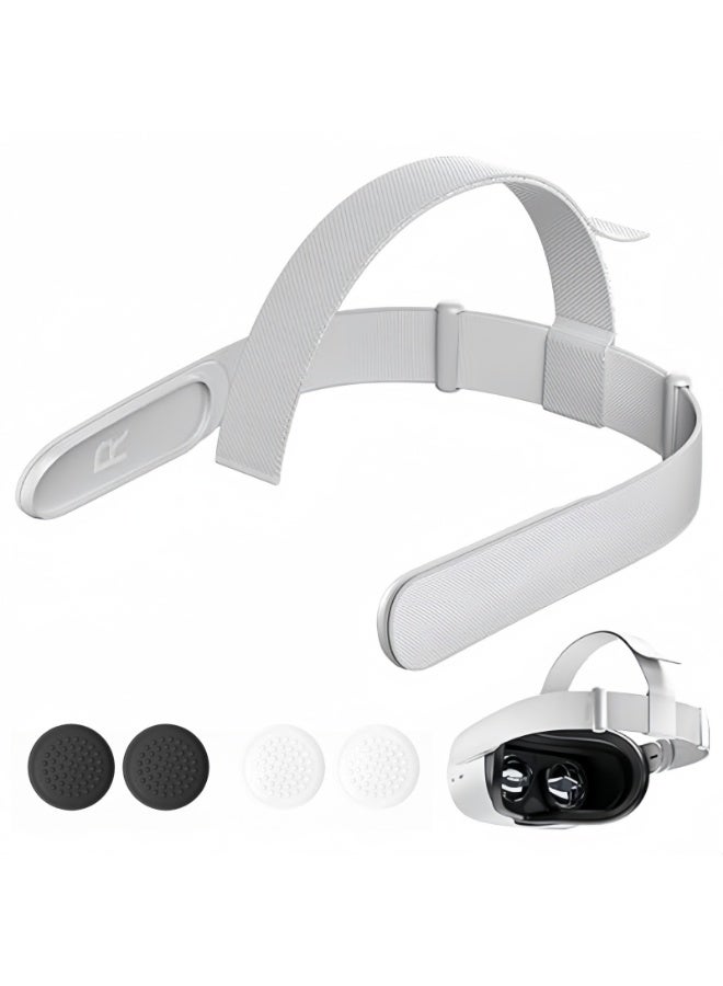 For Oculus/Meta Quest2 Adjustable Head Strap Replacement + VR Controller Thumb Grip Caps Kit - Image 1