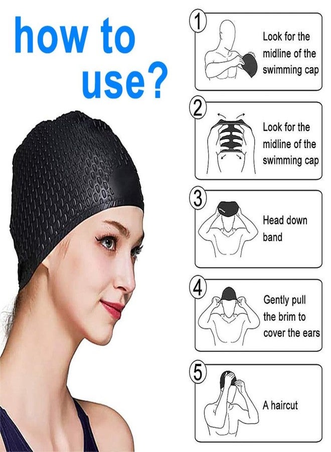 First Lens Squre Swimming Cap for Men & Women Unisex boy & Girls Silicone, Long Hair, Short Hair Easy fit - Purple - Image 5