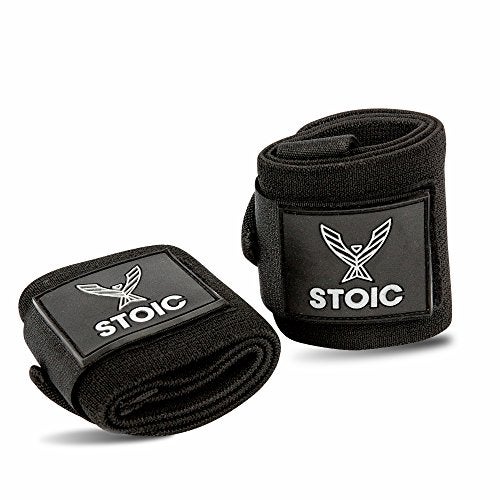 Stoic Wrist Wraps weightlifting, powerlifting, cross training, bodybuilding with thumb loop. Professional grade for gym workout, men and women weight lifting and strength training by Stoic - Black 36 Inch - Image 5
