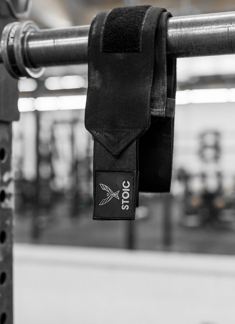 Stoic Wrist Wraps weightlifting, powerlifting, cross training, bodybuilding with thumb loop. Professional grade for gym workout, men and women weight lifting and strength training by Stoic - Black 36 Inch - Image 4