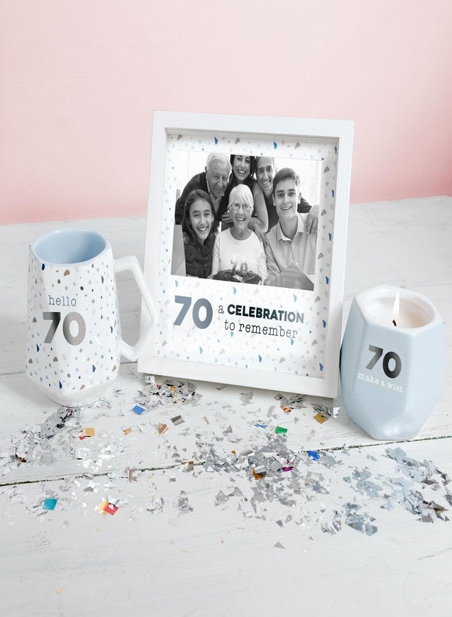 شركة بافيليون جيفت شركة بافيليون للهدايا - 70 احتفال لا يُنسى - صندوق عرض مربع 7.5 بوصة، إطار صور 4 × 6 بوصة، حامل صور تذكارية، زينة لحفلة عيد الميلاد السبعين، ديكور منزلي عصري، هدية مميزة - Image 3