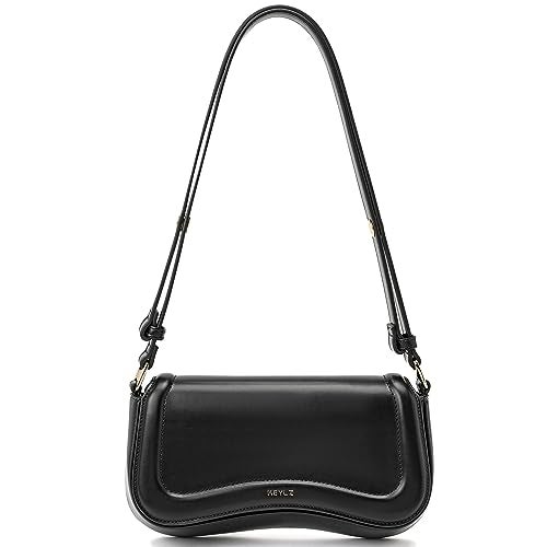 Keyli حقيبة كايلي للكتف للنساء حقائب كروس بودي ميني ريترو كلاسيكية حقيبة يد مقاومة للماء جلد نباتي كلتش توت هوبو حقائب مصممة بحزام قابل للتعديل أسود - Image 1