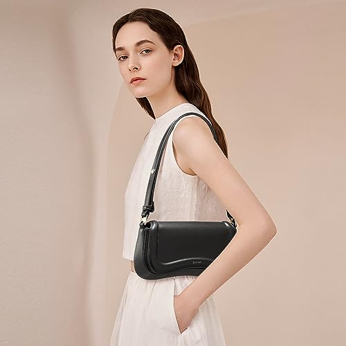 Keyli حقيبة كايلي للكتف للنساء حقائب كروس بودي ميني ريترو كلاسيكية حقيبة يد مقاومة للماء جلد نباتي كلتش توت هوبو حقائب مصممة بحزام قابل للتعديل أسود - Image 4