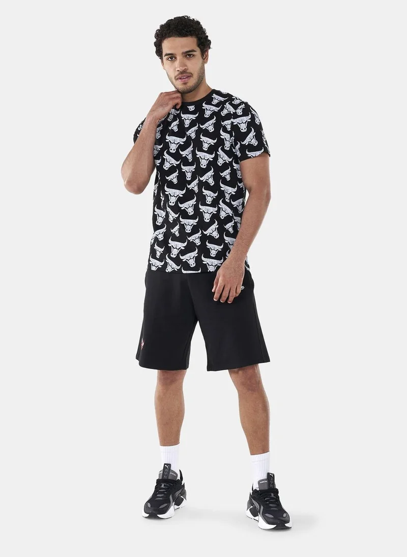 NEW ERA Men's Chicago Bulls All Over Print Distressed T-Shirt