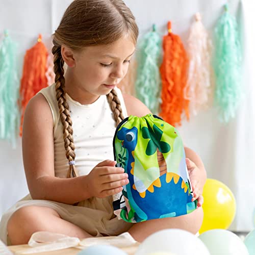 PADELO 12 Pack Dinosaur Party Supplies Favors Drawstring Bags for Kid’s Birthday as Loot and Goodie bags for Gifts Candy and Snacks School Travel Toy Storage Bag - Image 5