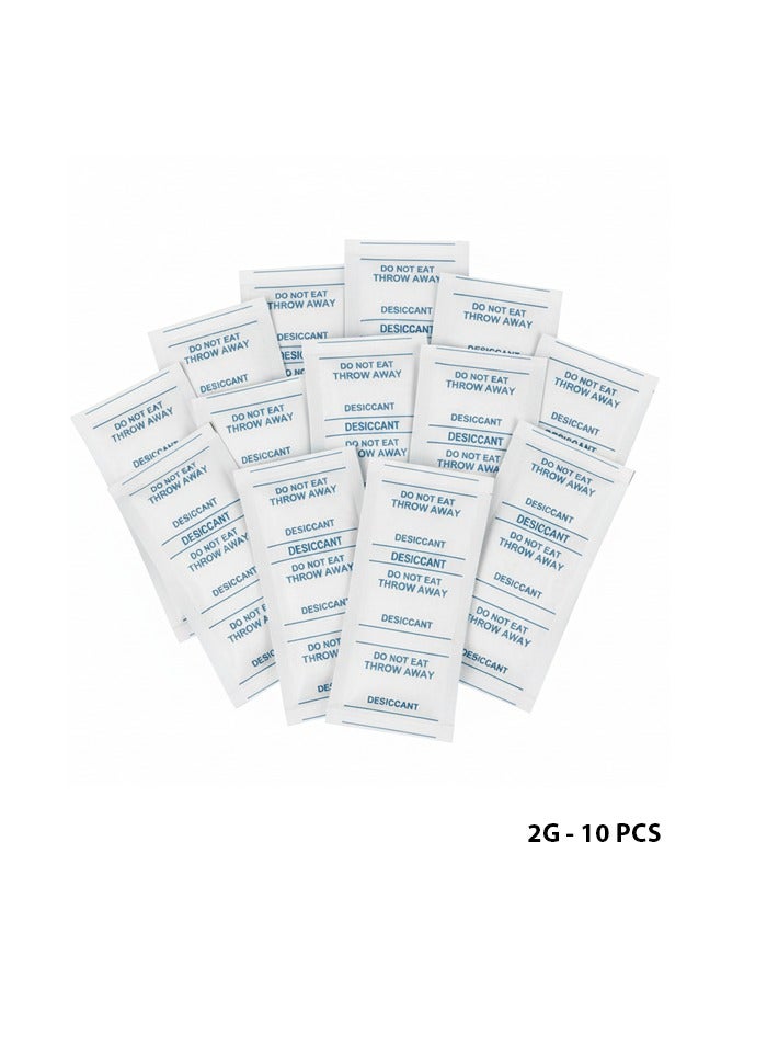 Biella 2Gram Silica Gel Desiccant Sachets Non-Toxic Food Grade Moisture Absorbers For Damp Control In Rooms Kitchens Clothes And Food Storage 10 Pcs - Image 2