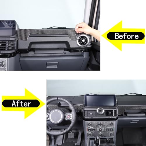 Hudiriy Soft Carbon Fiber Car CCentral Control Instrument Panel Decorative Panel Compatible with Ineos Grenadier 2020-2024 Instrument Panel Sticke Interior Protection Accessories - Image 2