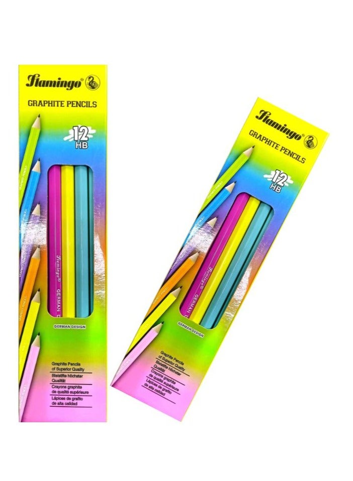 Flamingo GRAPHITE PENCILS SET OF 12PIECES - Image 1