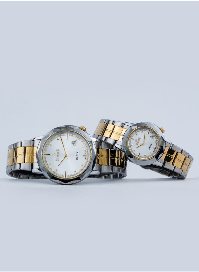 Sveston - Eagle Analog Quartz Silver & Gold Stainless Steel Couple Set Watch SV7503 - Image 1