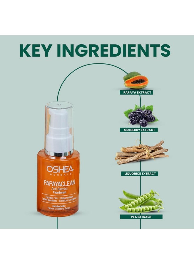 OSHEA Herbals Papayaclean Anti Blemish Serum For All Skin Types | Lightens Blemishes & Hydrates Skin With Deep Cleansing | Enriched With Papaya, Pea Extract & Mulberry Extract 30Ml (Pack Of 2) - Image 3