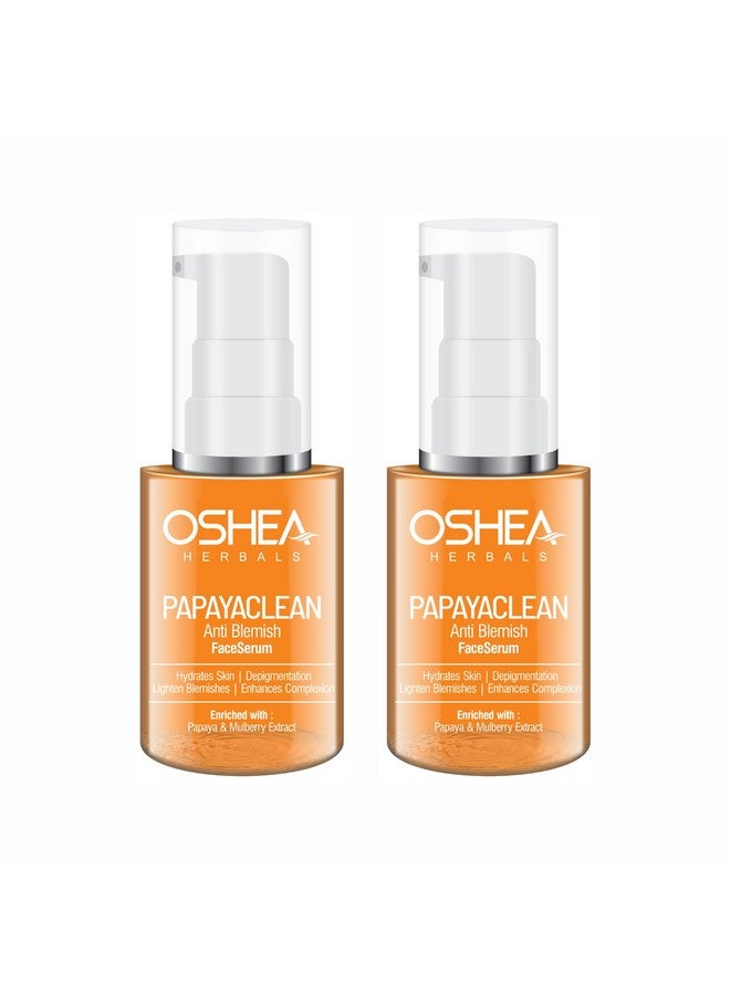 OSHEA Herbals Papayaclean Anti Blemish Serum For All Skin Types | Lightens Blemishes & Hydrates Skin With Deep Cleansing | Enriched With Papaya, Pea Extract & Mulberry Extract 30Ml (Pack Of 2) - Image 1