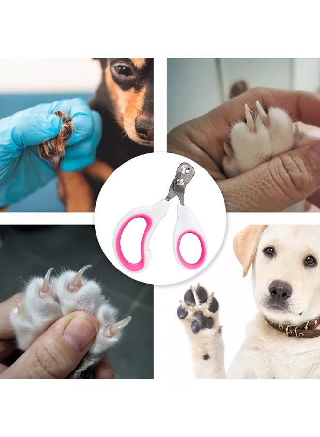 Pet nail clippers with round cutouts red to avoid over-trimming suitable for beginners cat and dog nail trimmer - Image 1