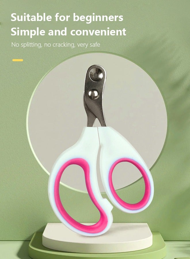 Pet nail clippers with round cutouts red to avoid over-trimming suitable for beginners cat and dog nail trimmer - Image 4