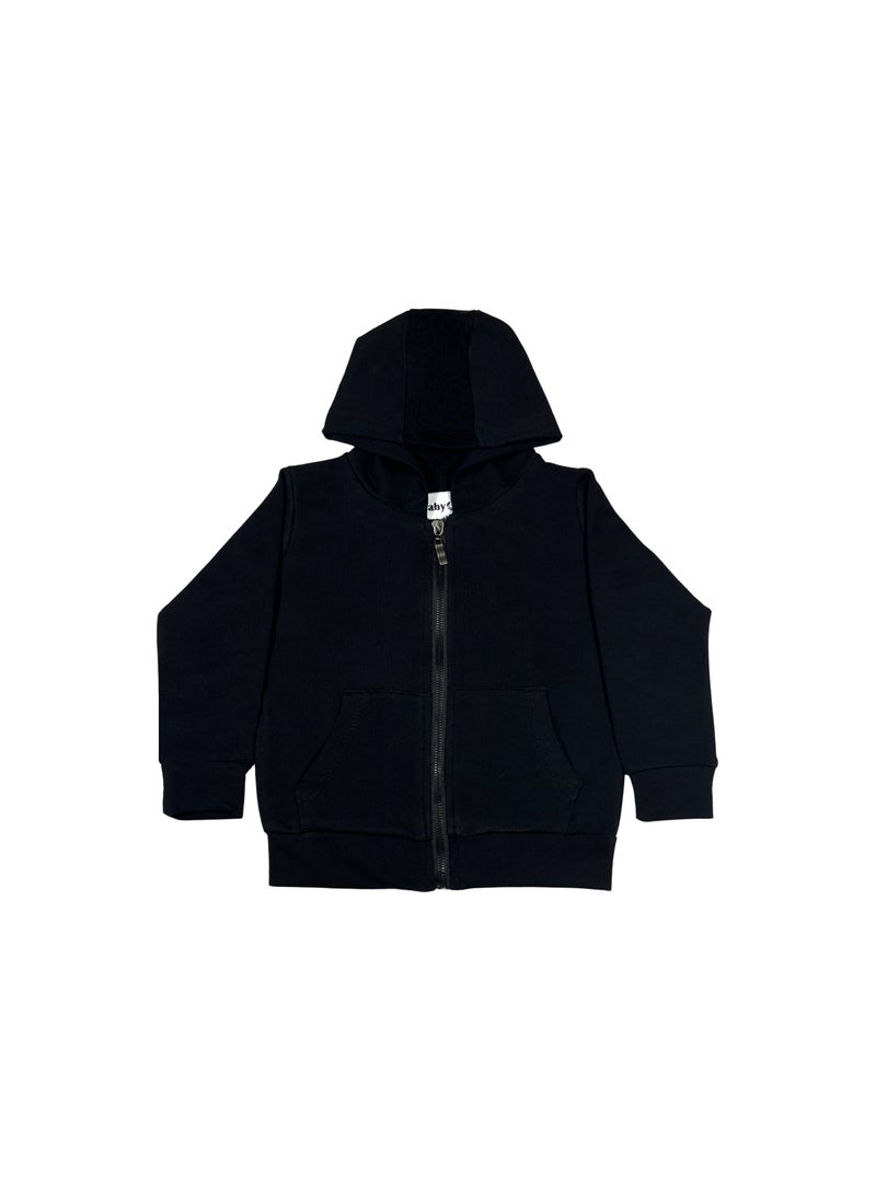 Baby Co. Black Casual baby sports jacket (Zip-up Hoodie)  - Image 1