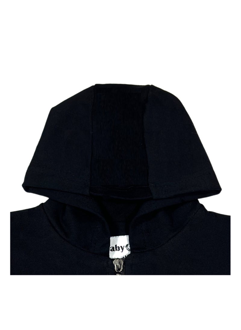 Baby Co. Black Casual baby sports jacket (Zip-up Hoodie)  - Image 2