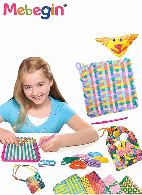 Complete Weaving Loom Kit with 8 Colors of Acrylic Yarn Loops and Other Accessaries, Potholder Loops Crafts for Kids and Adults, DIY Unique Crafts for Your Friends and Family, Ideal Gift for Kids Aged 5+